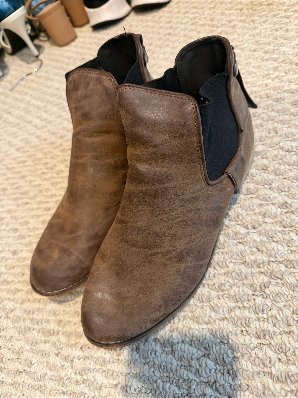 Women’s Leather Brown Chelsea Ankle Boots - Classic Slip-On Comfort
